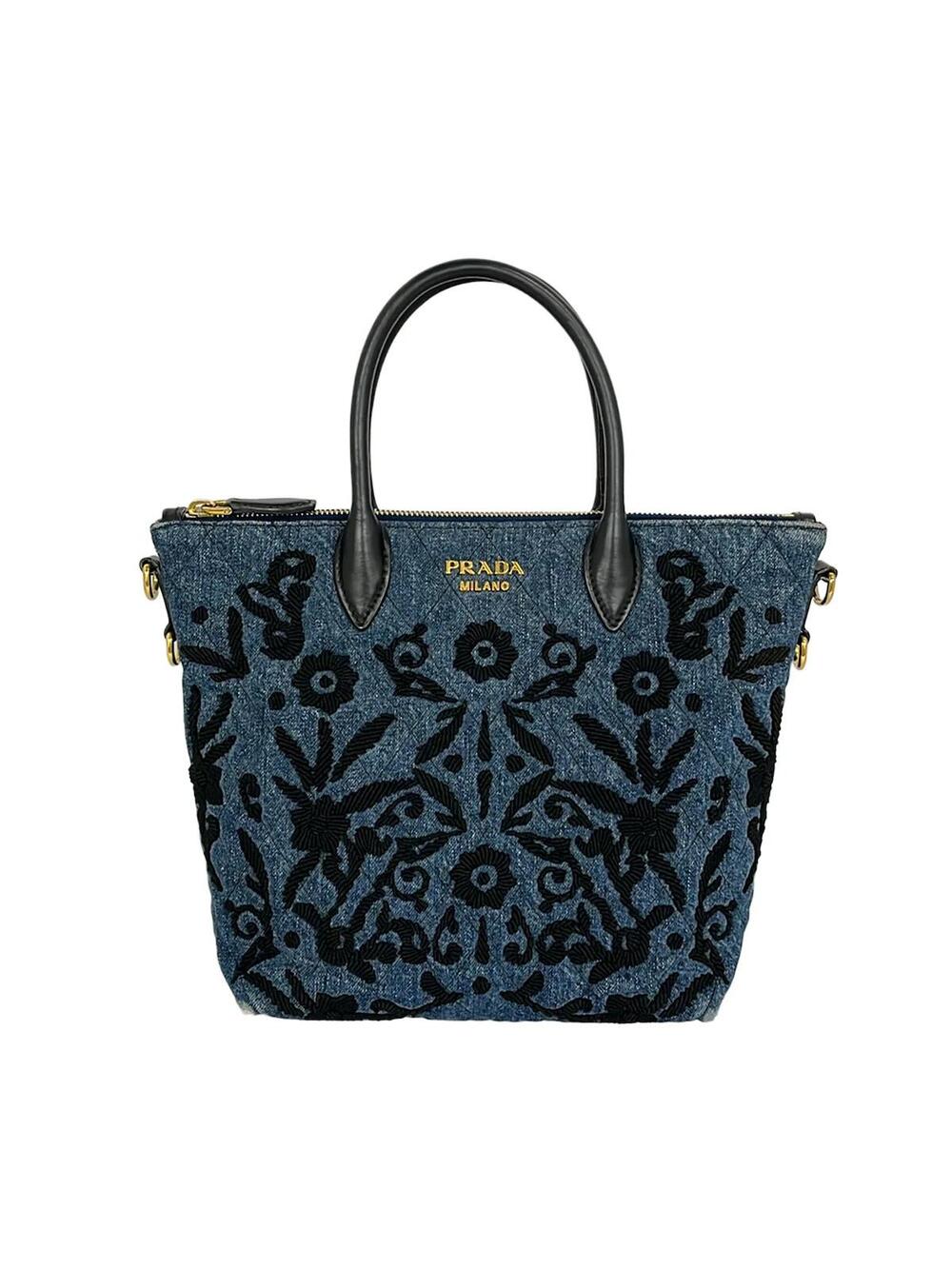 Prada Navy Denim Handbag #312823P71B